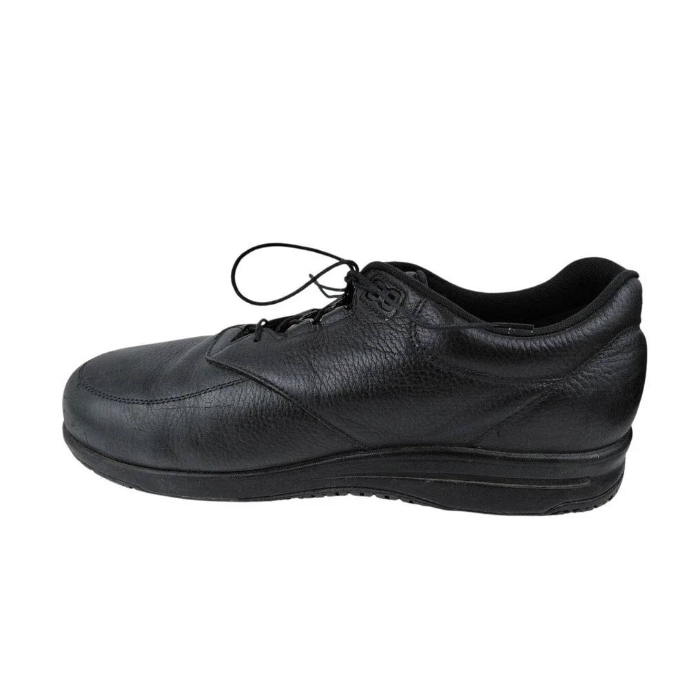 SAS Bout Time Mens 10 W Black Leather EZ Lace Up Comfort Casual Loafer Shoes